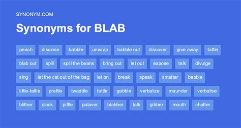 blab synonym|blapping.